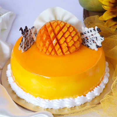 Delicious Mango Cake with Mirror Top - Foxy Folksy