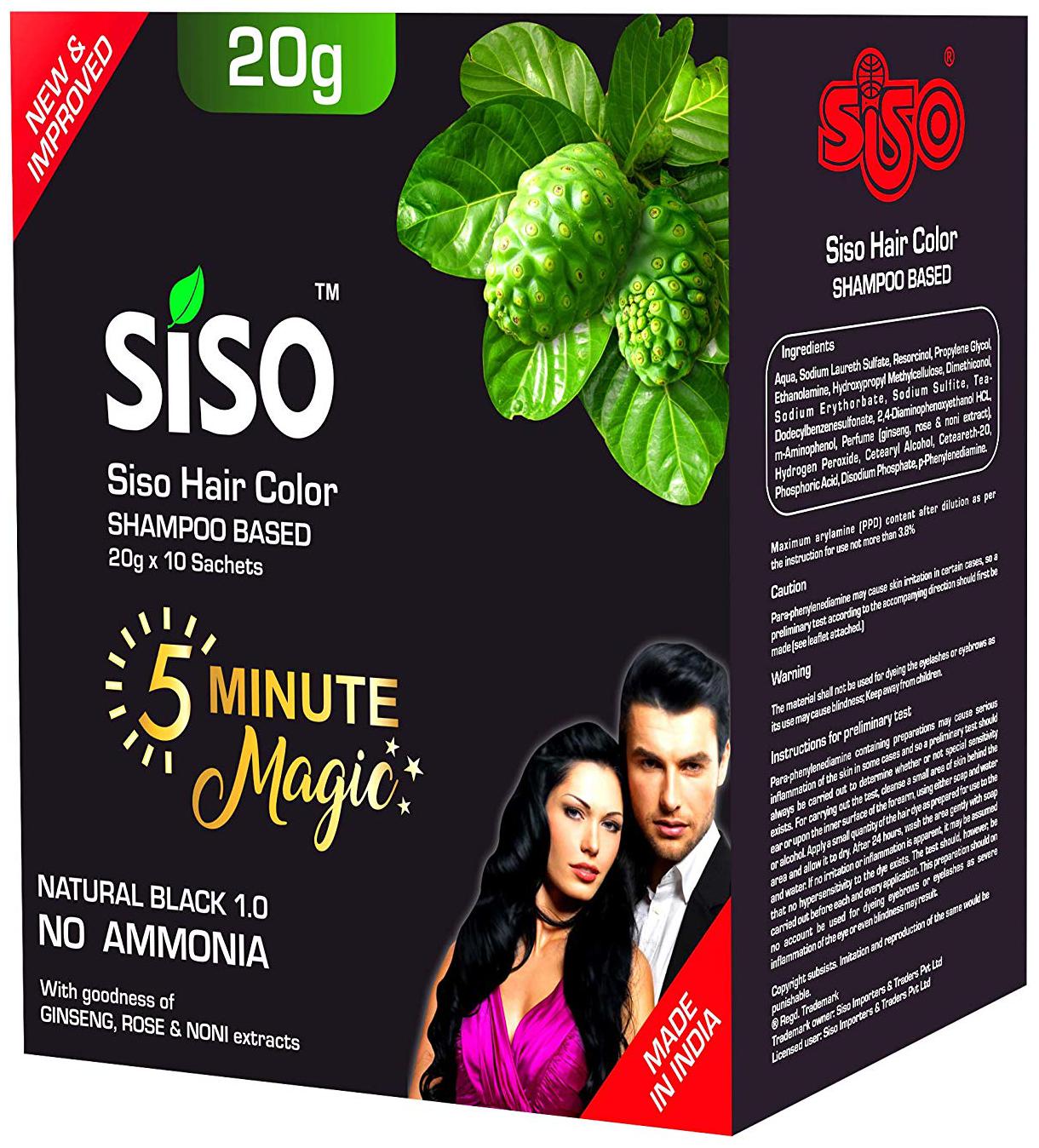 Siso Hair Colour Shampoo Based 10 Pc